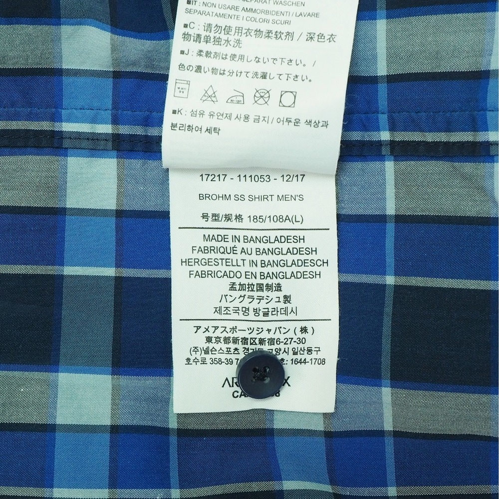 Arc'teryx Brohm Button Down Shirt Mens Large Blue Plaid Cotton Blend Hiking Tech - Picture 4 of 5